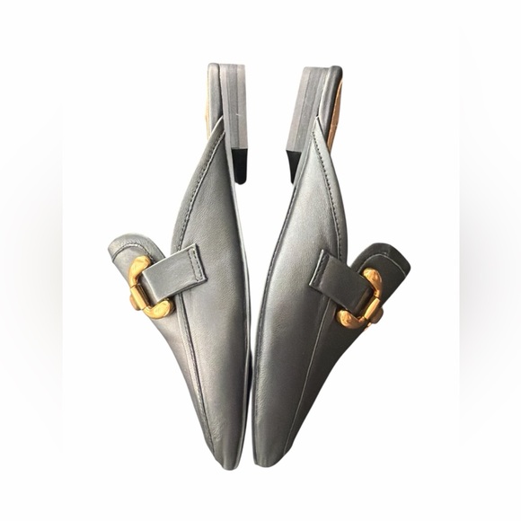 Bibi Lou Black Mule Loafers Gold Bit Detail Size 37 New - Picture 10 of 10